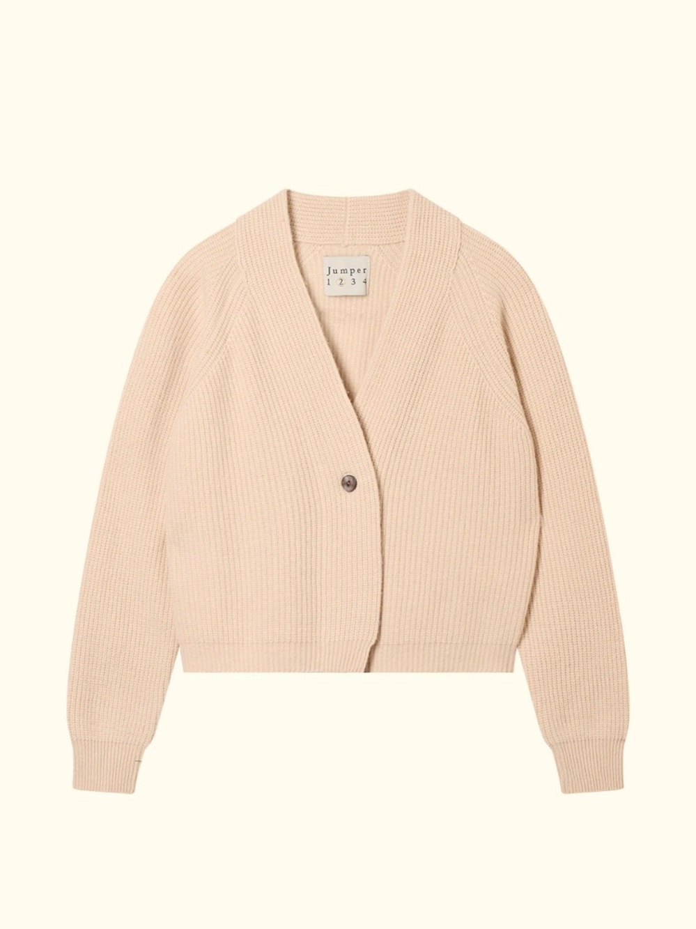 Jumper 1234 Macaroon Ribbed Cardigan Wool Sweater Cozy Thick Knit Button Front